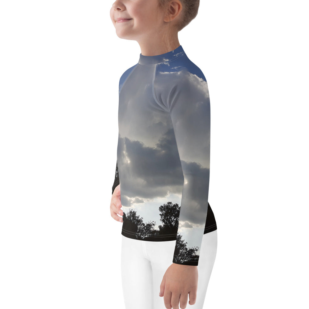 GG - Children's Long Sleeve T-Shirt with Rash Guard - Trees & Clouds