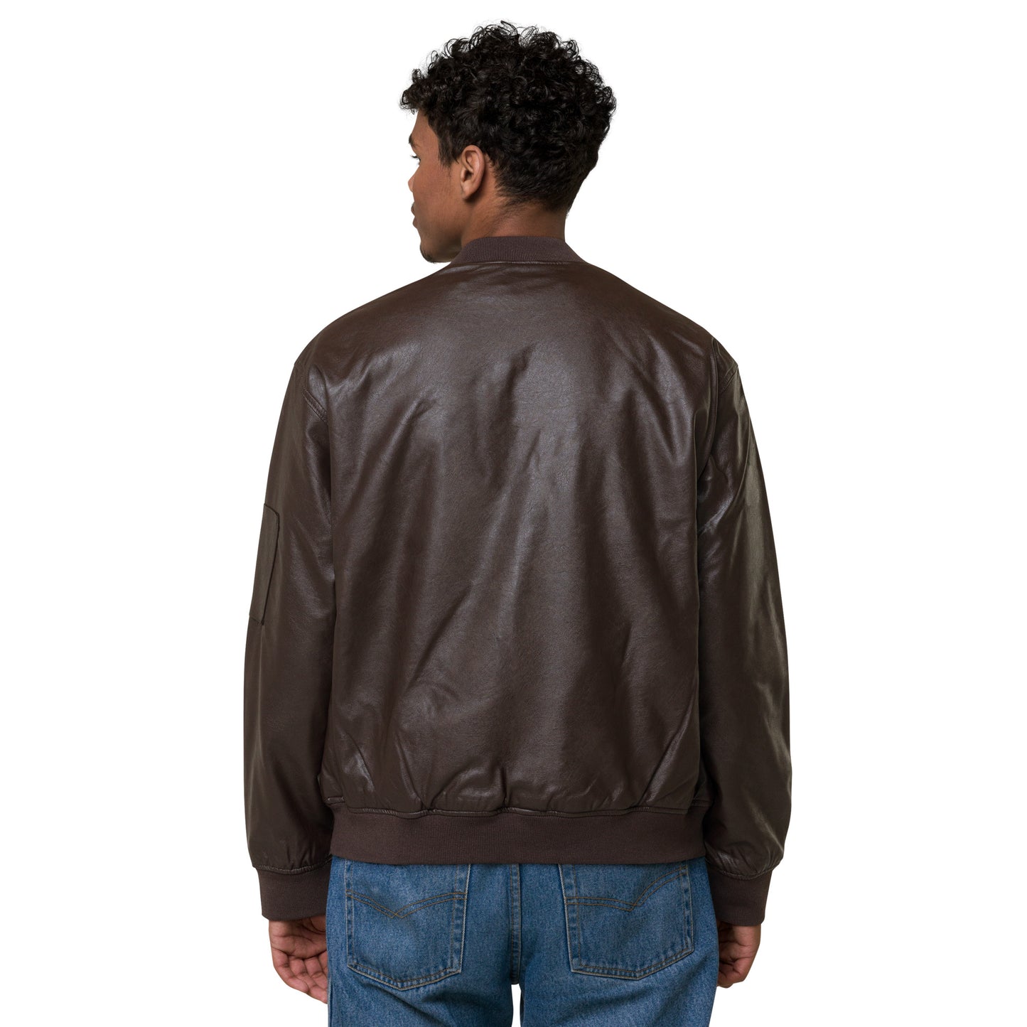 GG - Unisex Faux Leather Bomber Jacket - GG