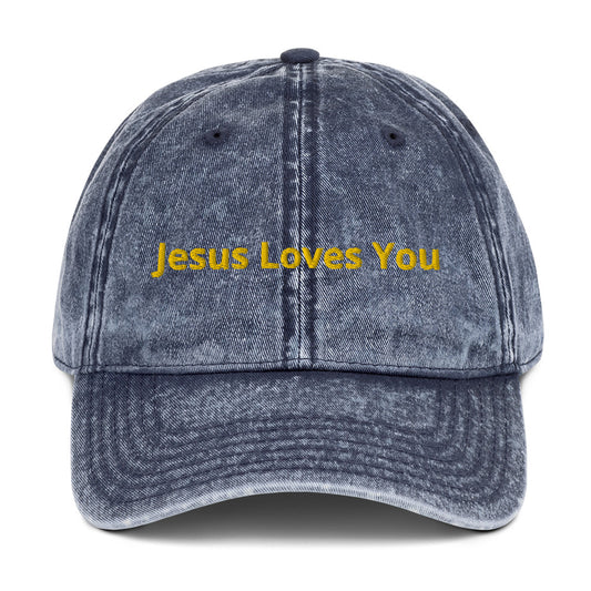 GG - Hat, Vintage Cotton Twill Cap - Jesus Loves You