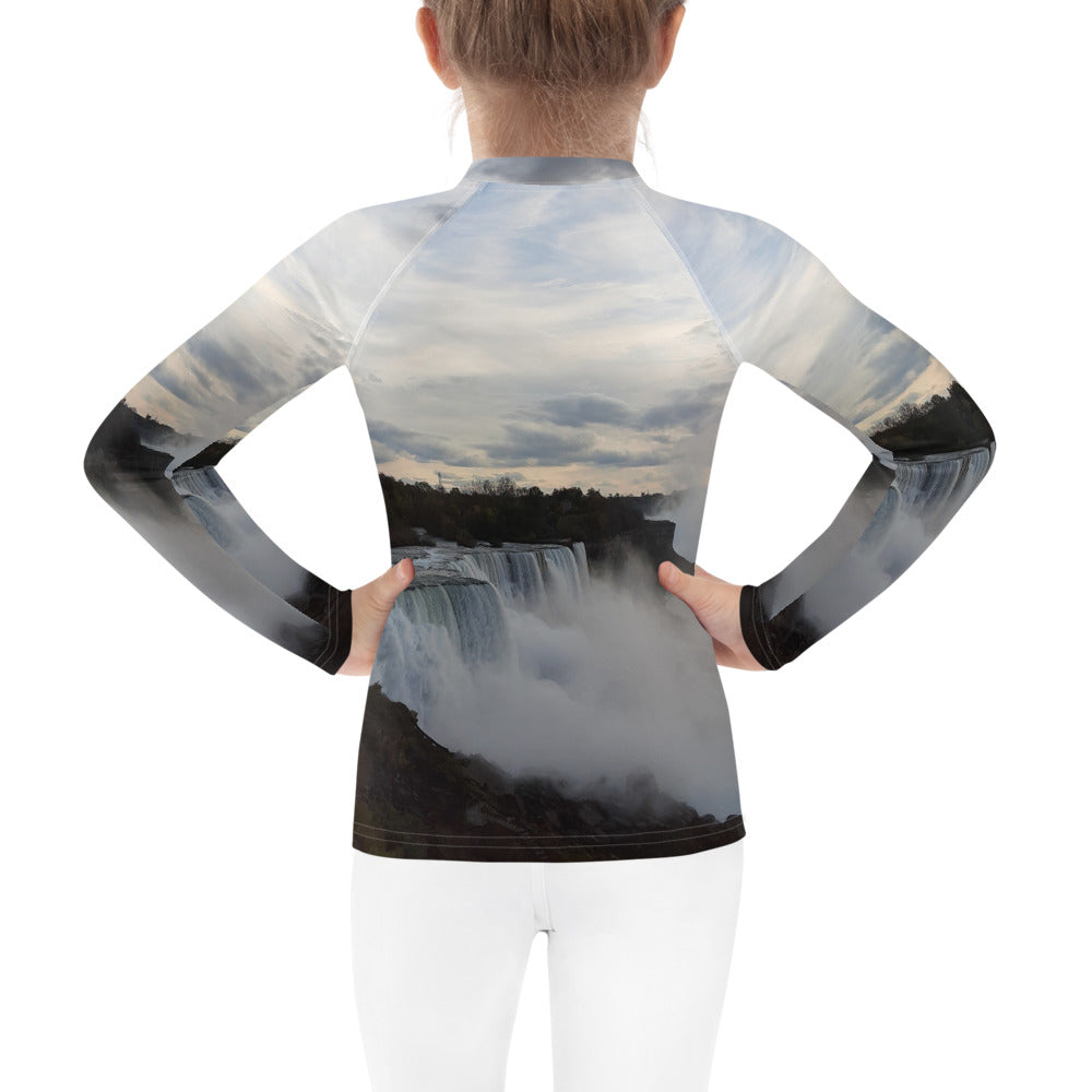 GG - Children's Long Sleeve T-Shirt With Rash Guard - N Y Falls