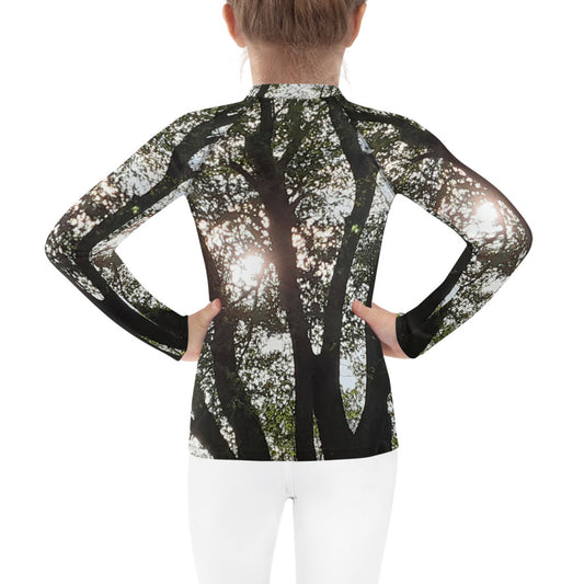 GG - Children's Long Sleeve T-Shirt With Rash Guard - Trees & Sun