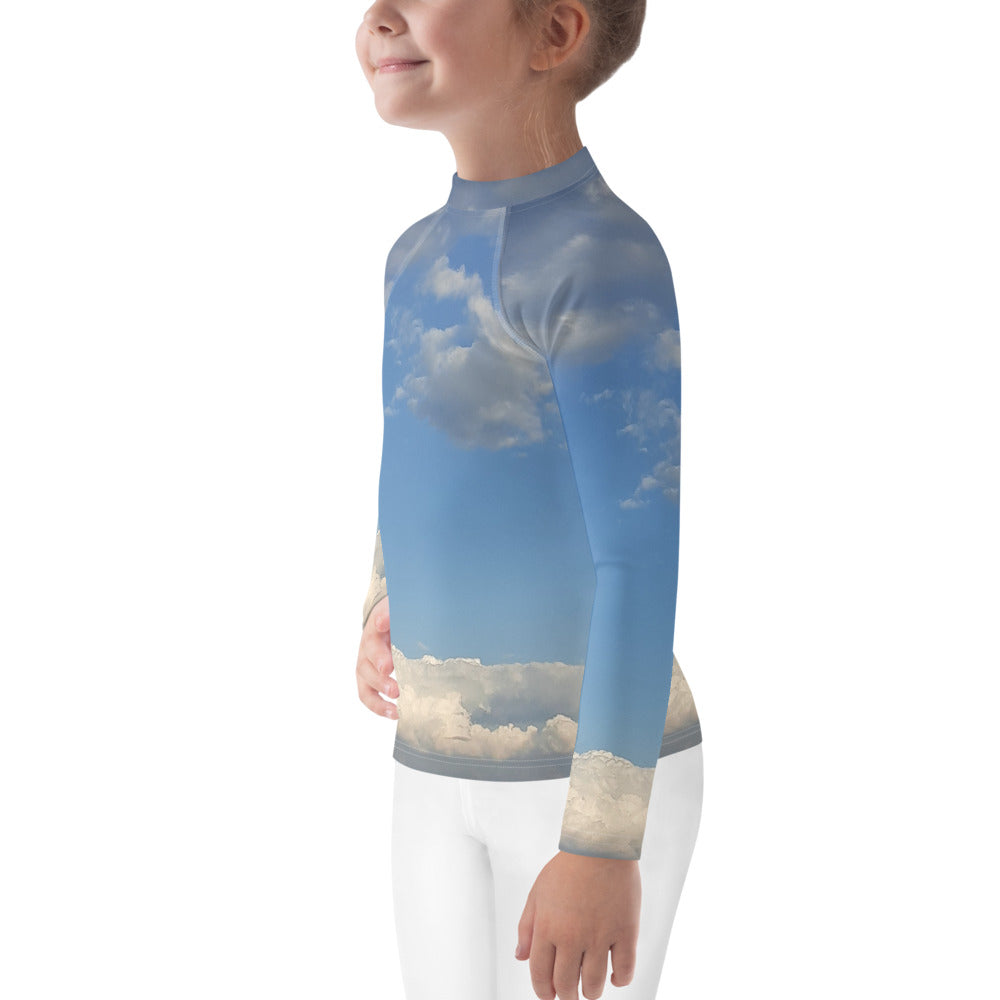 GG - Children's Long Sleeve T-Shirt with Rash Guard - Clouds & Blue Sky