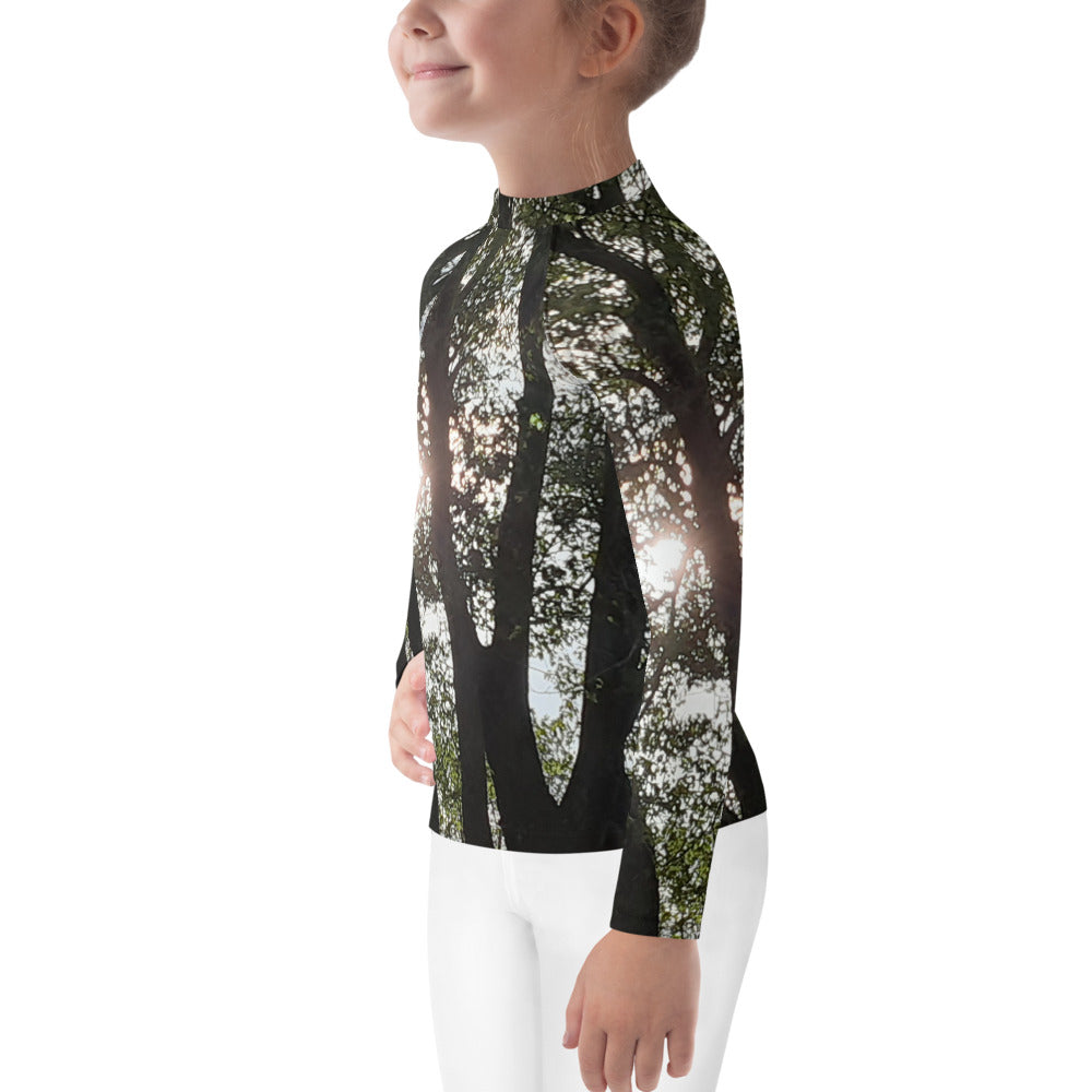 GG - Children's Long Sleeve T-Shirt With Rash Guard - Trees & Sun