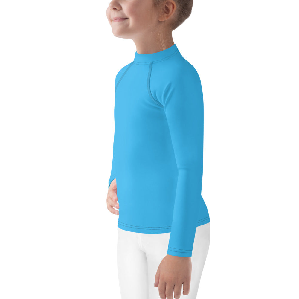 GG - Children's Long Sleeve T-Shirt with Rash Guard - Deep Sky Blue