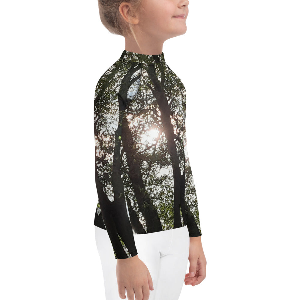 GG - Children's Long Sleeve T-Shirt With Rash Guard - Trees & Sun