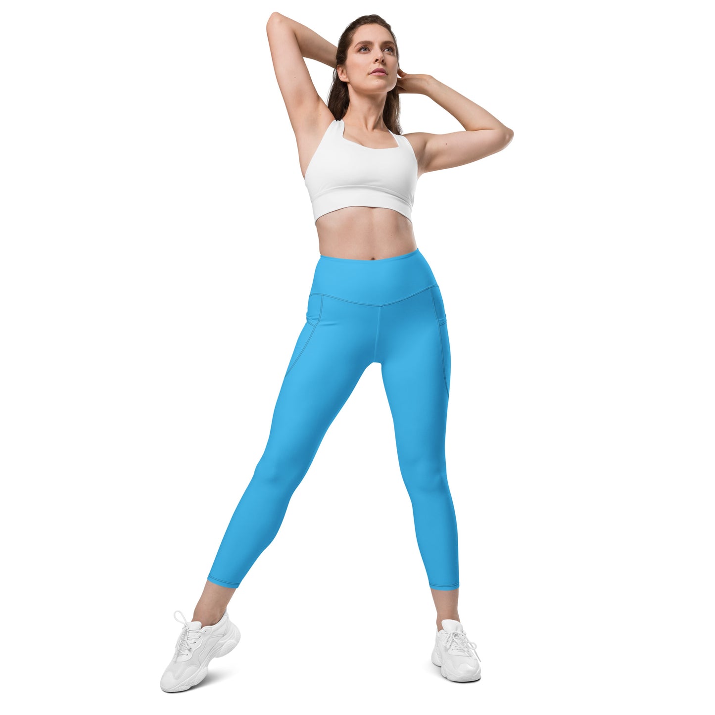 GG - Women's Leggings with pockets - Deep Sky Blue