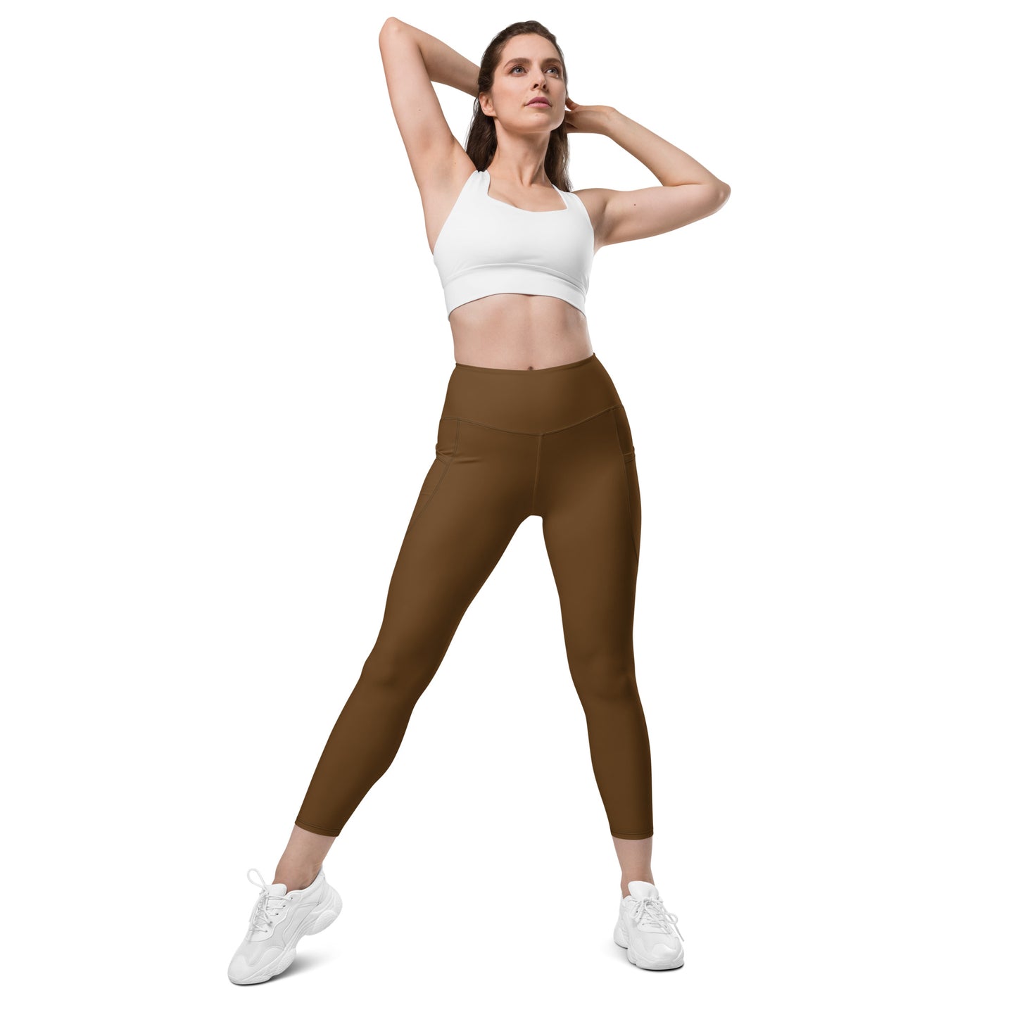 GG - Women's Leggings with pockets - Brown