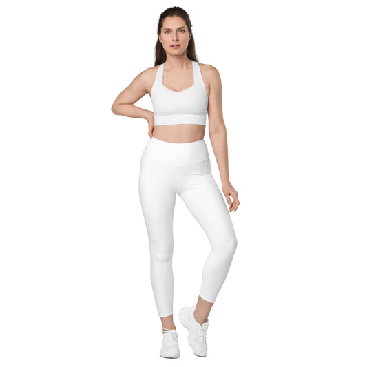 GG - Women's Leggings with pockets - White