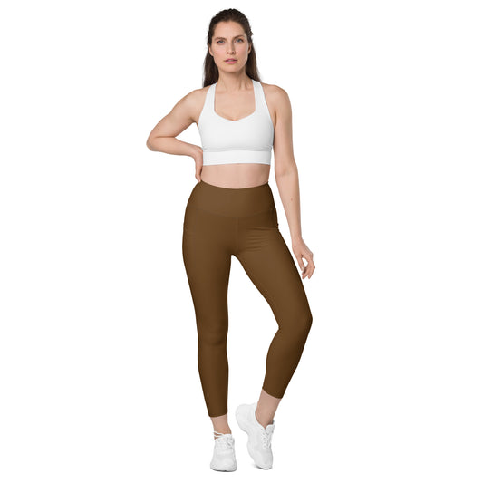 GG - Women's Leggings with pockets - Brown