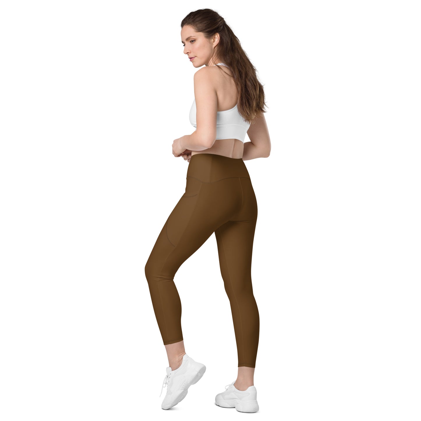 GG - Women's Leggings with pockets - Brown