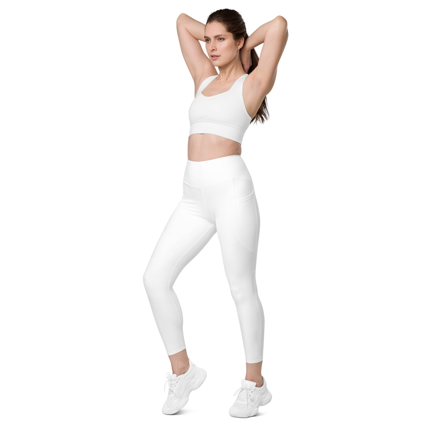 GG - Women's Leggings with pockets - White