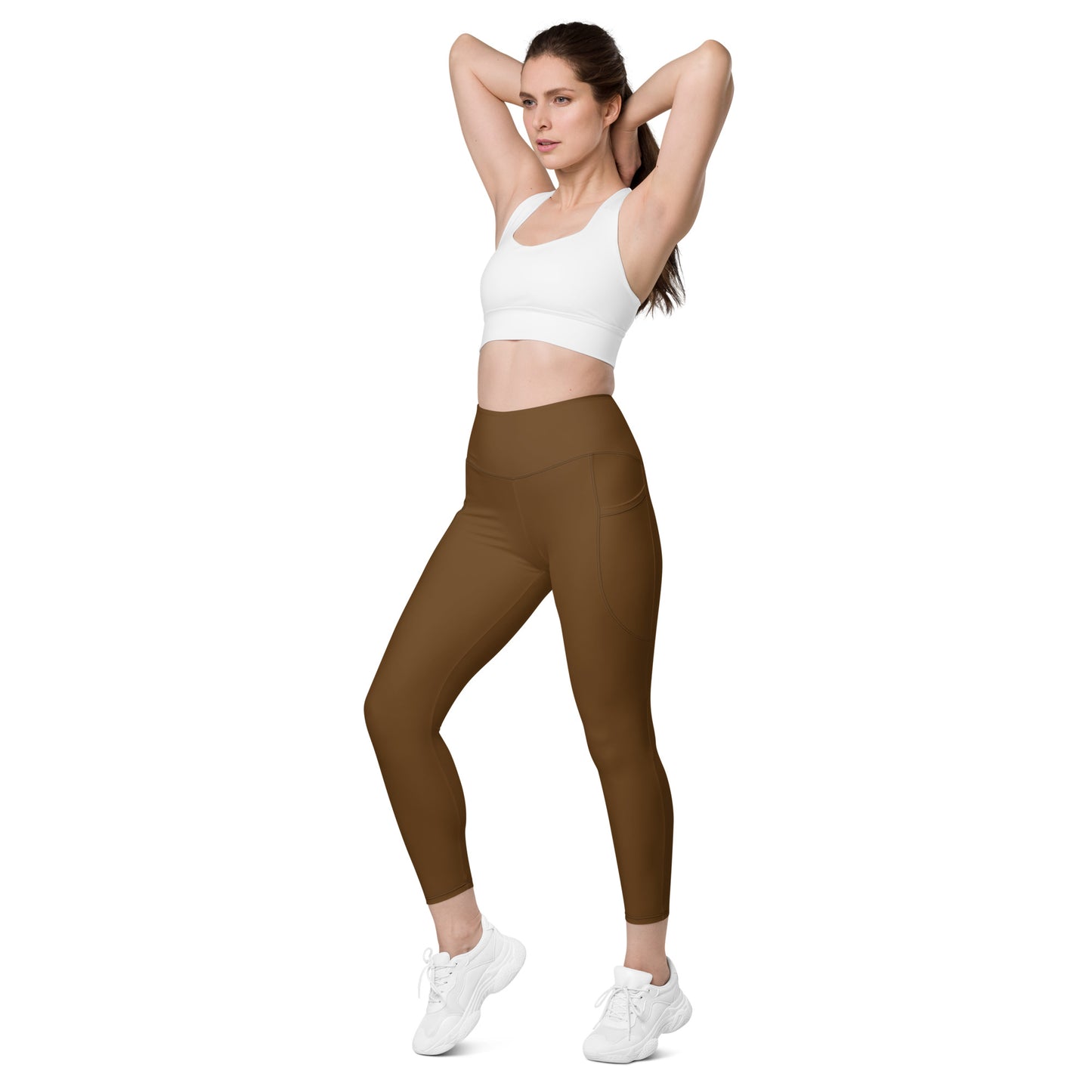 GG - Women's Leggings with pockets - Brown