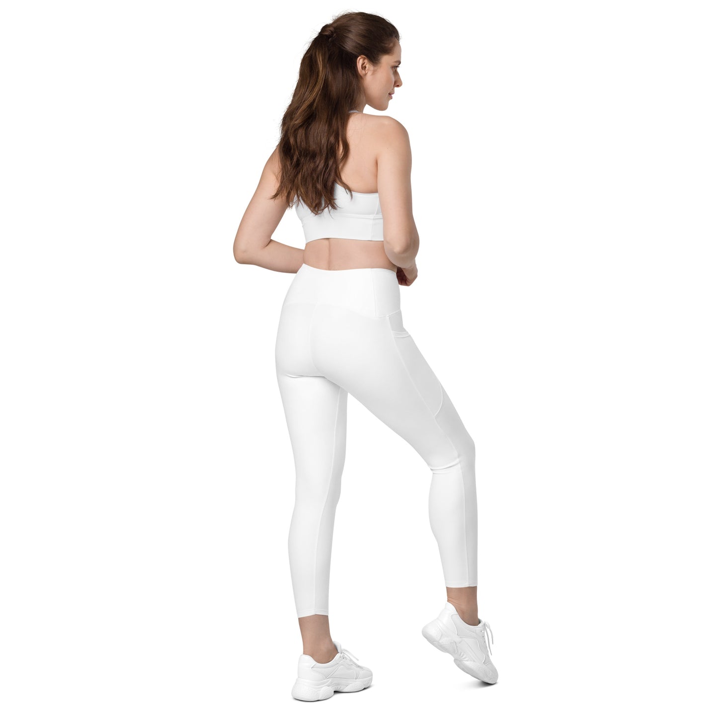 GG - Women's Leggings with pockets - White