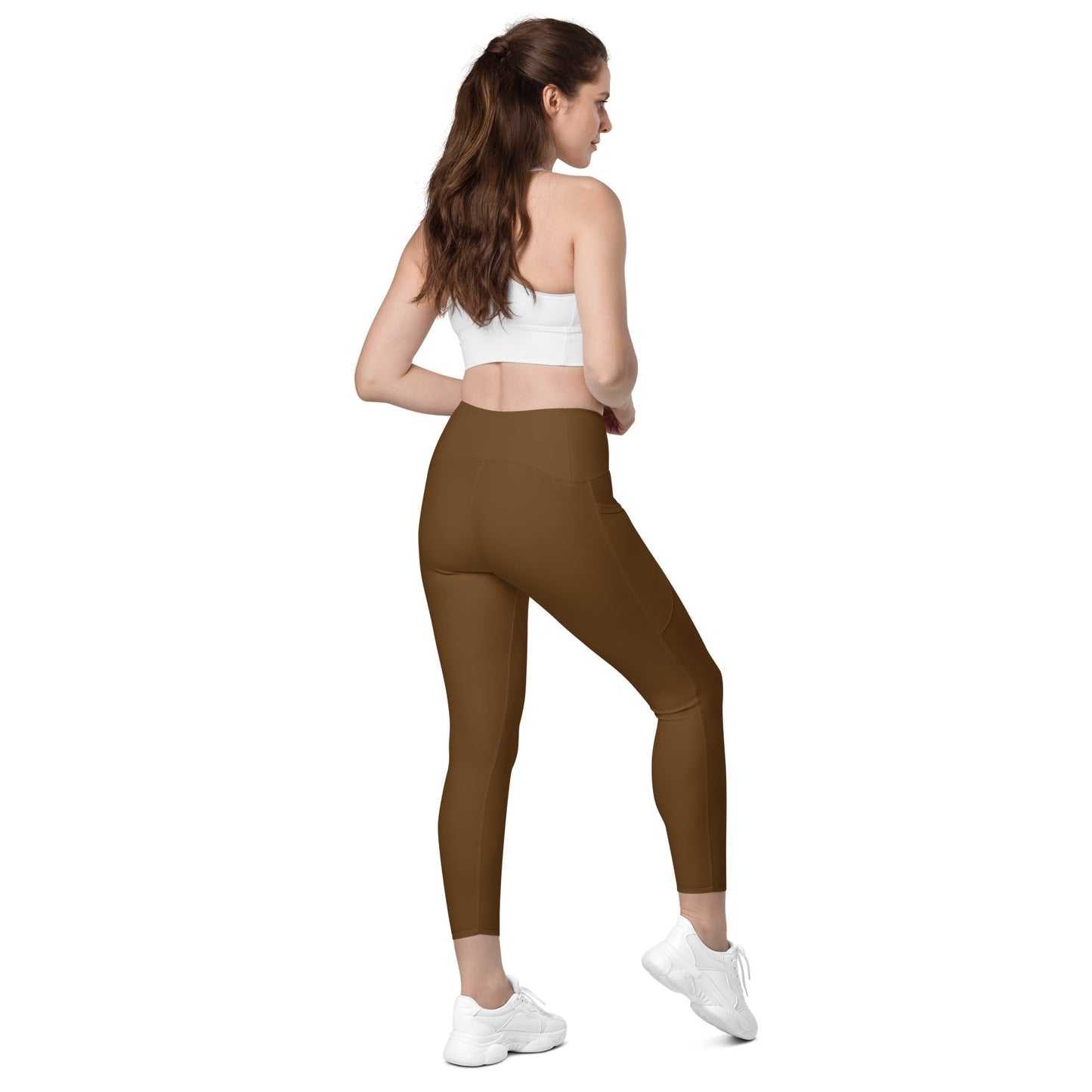 GG - Women's Leggings with pockets - Brown