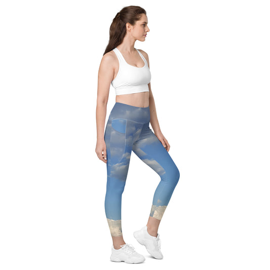 GG - Women's Leggings with pockets - Clouds & Blue Sky