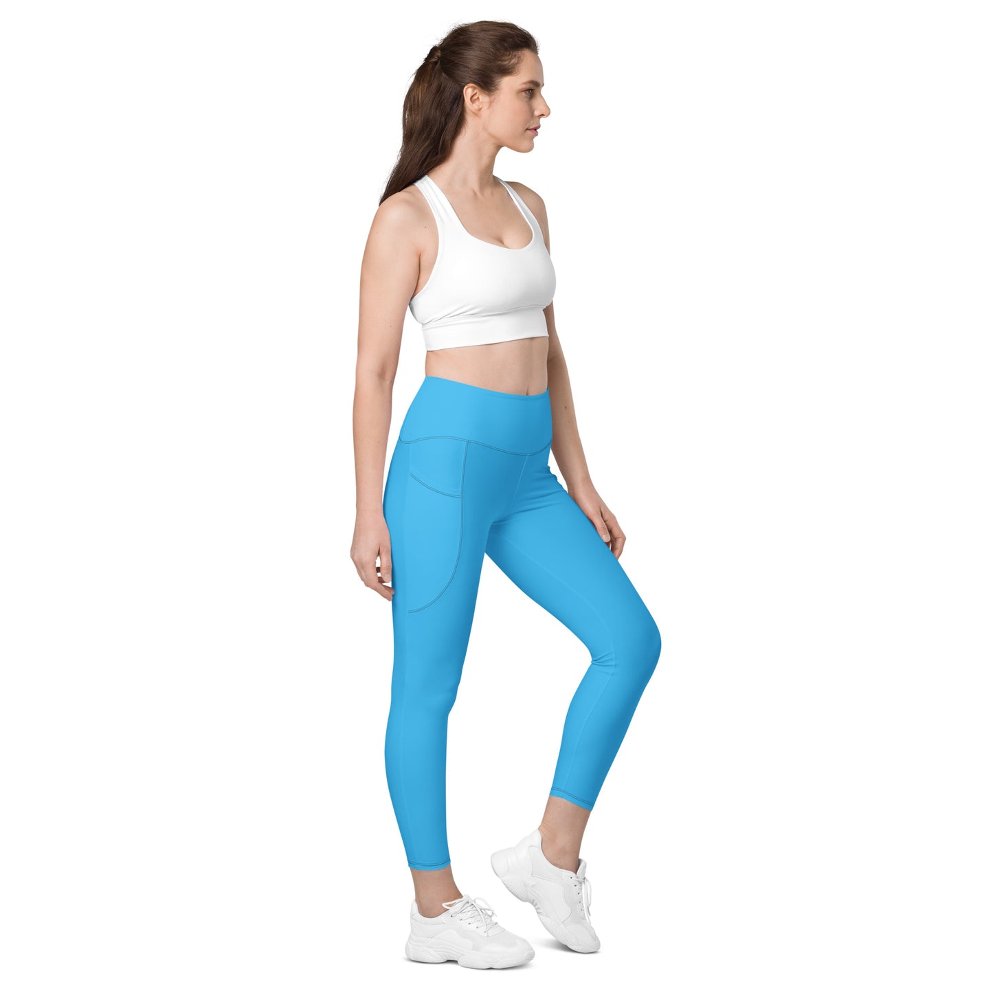 GG - Women's Leggings with pockets - Deep Sky Blue