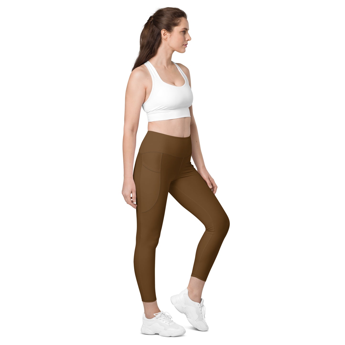 GG - Women's Leggings with pockets - Brown