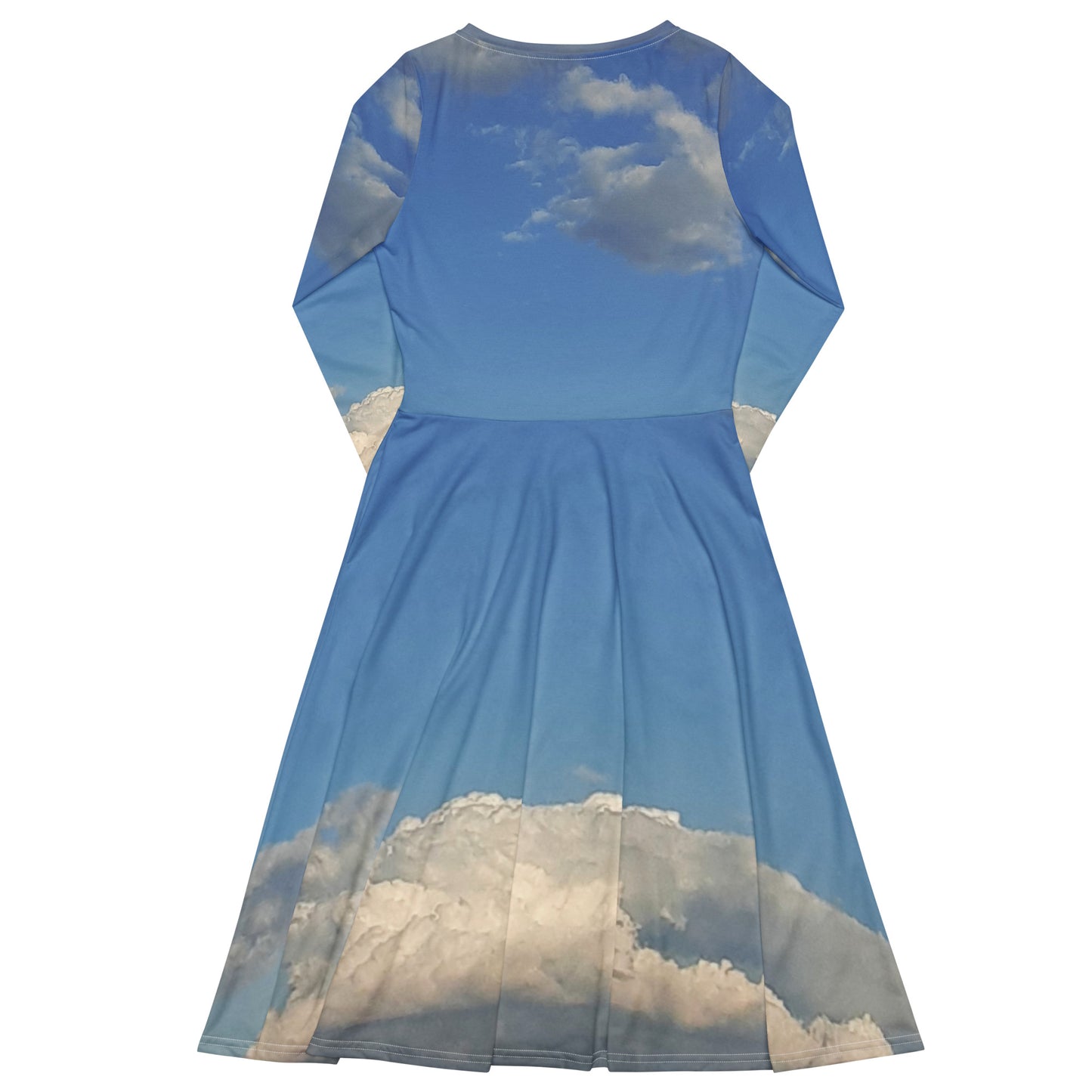 GG - Women's long sleeve midi dress - Clouds & Blue Sky