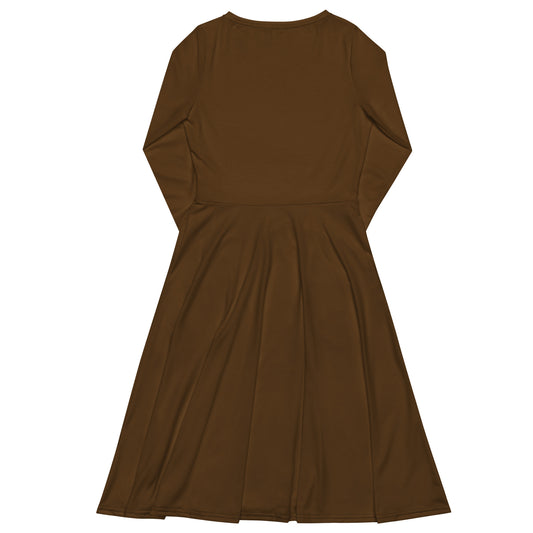 GG - Women's long sleeve midi dress - Brown