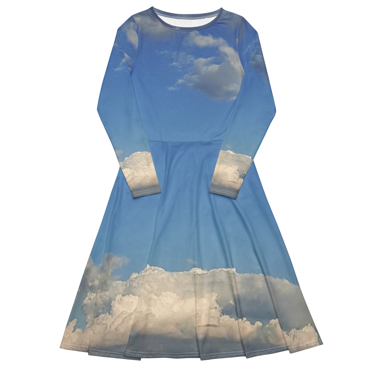 GG - Women's long sleeve midi dress - Clouds & Blue Sky