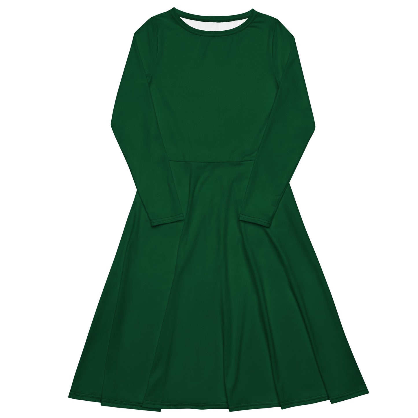 GG - Women's long sleeve midi dress - Forest Green