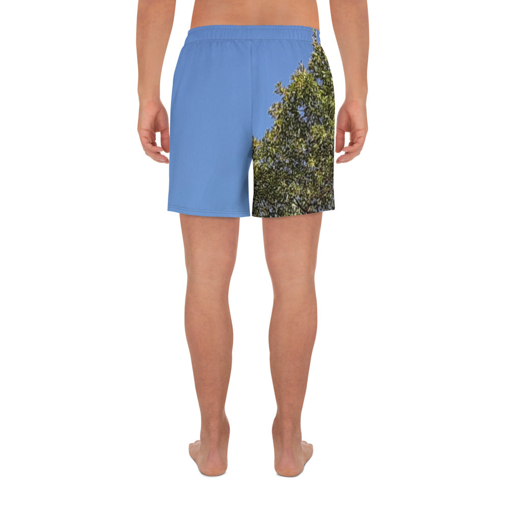 GG - Men's Athletic Long Shorts - Trees & Blue Sky