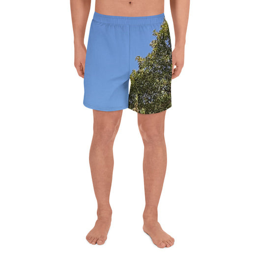 GG - Men's Athletic Long Shorts - Trees & Blue Sky