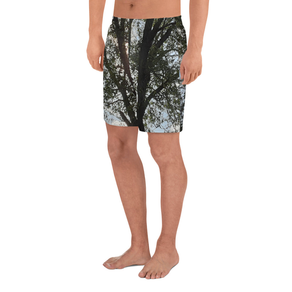 GG - Men's Athletic Long Shorts - Trees & Sun