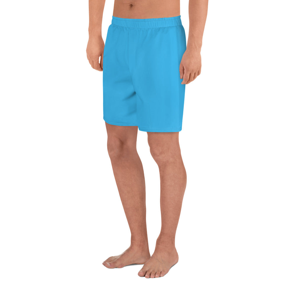 GG - Men's Athletic Long Shorts - Deep Sky Blue