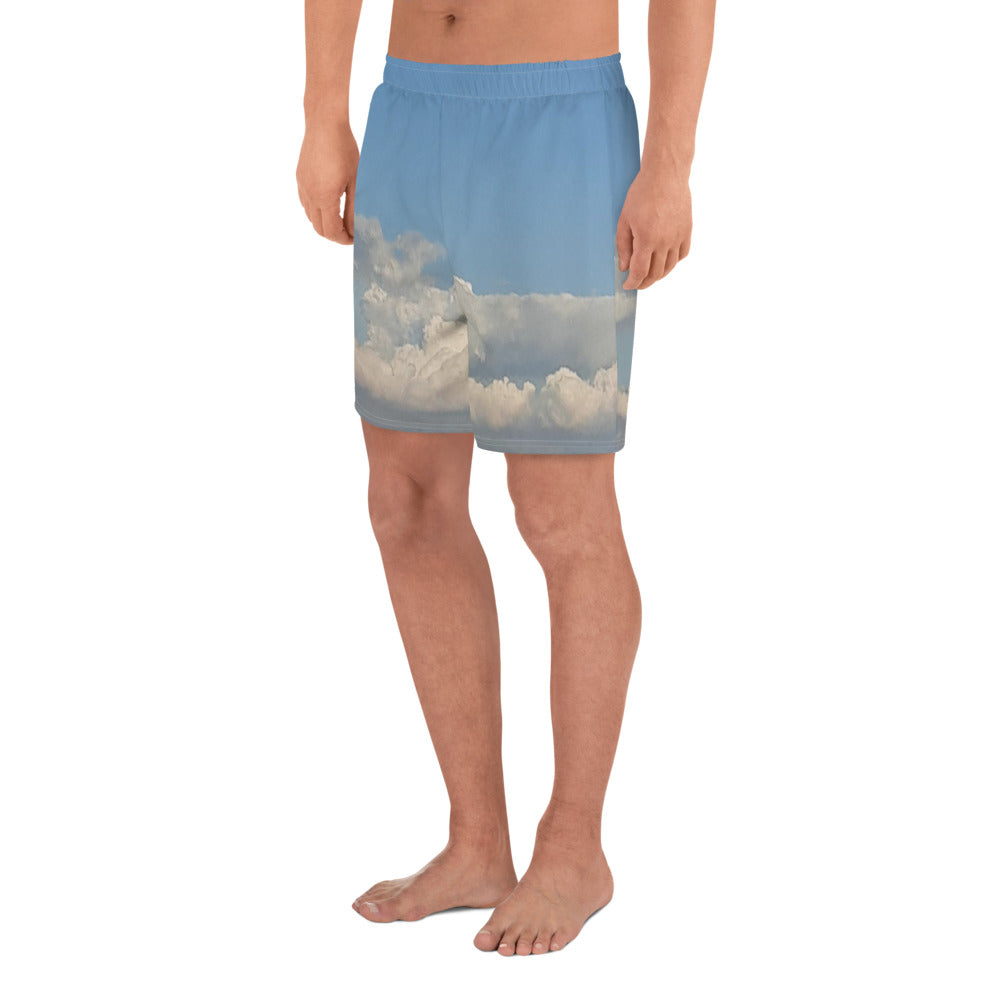 GG - Men's Athletic Long Shorts - Clouds & Blue Sky