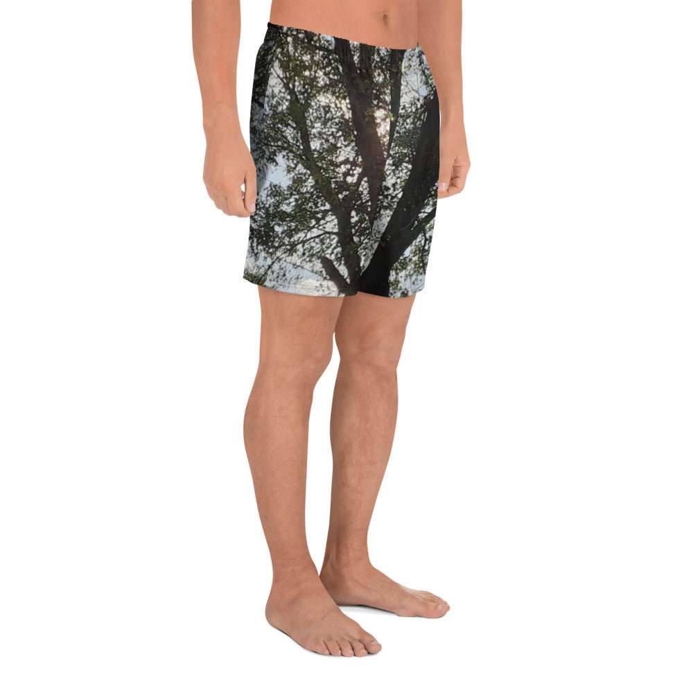 GG - Men's Athletic Long Shorts - Trees & Sun