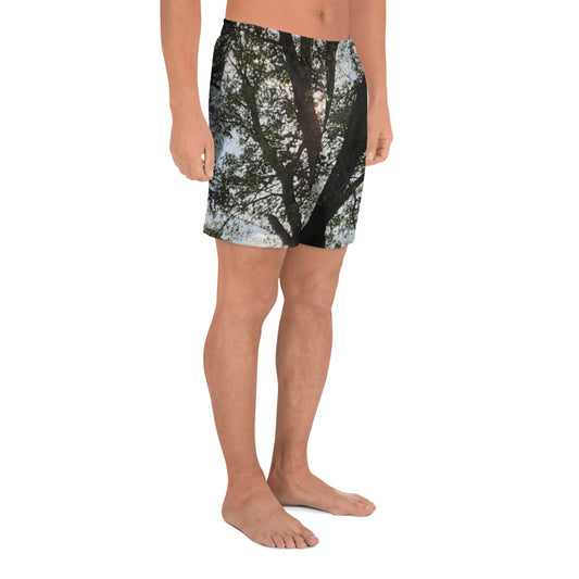 GG - Men's Athletic Long Shorts - Trees & Sun