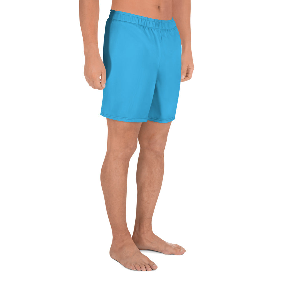 GG - Men's Athletic Long Shorts - Deep Sky Blue