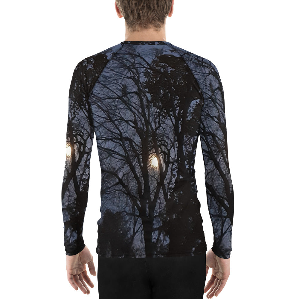 GG - Men's LS T-Shirt with Rash Guard - Trees & Moon