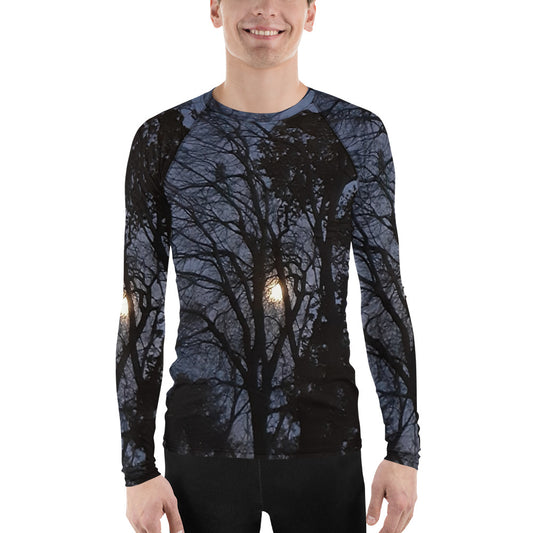 GG - Men's LS T-Shirt with Rash Guard - Trees & Moon