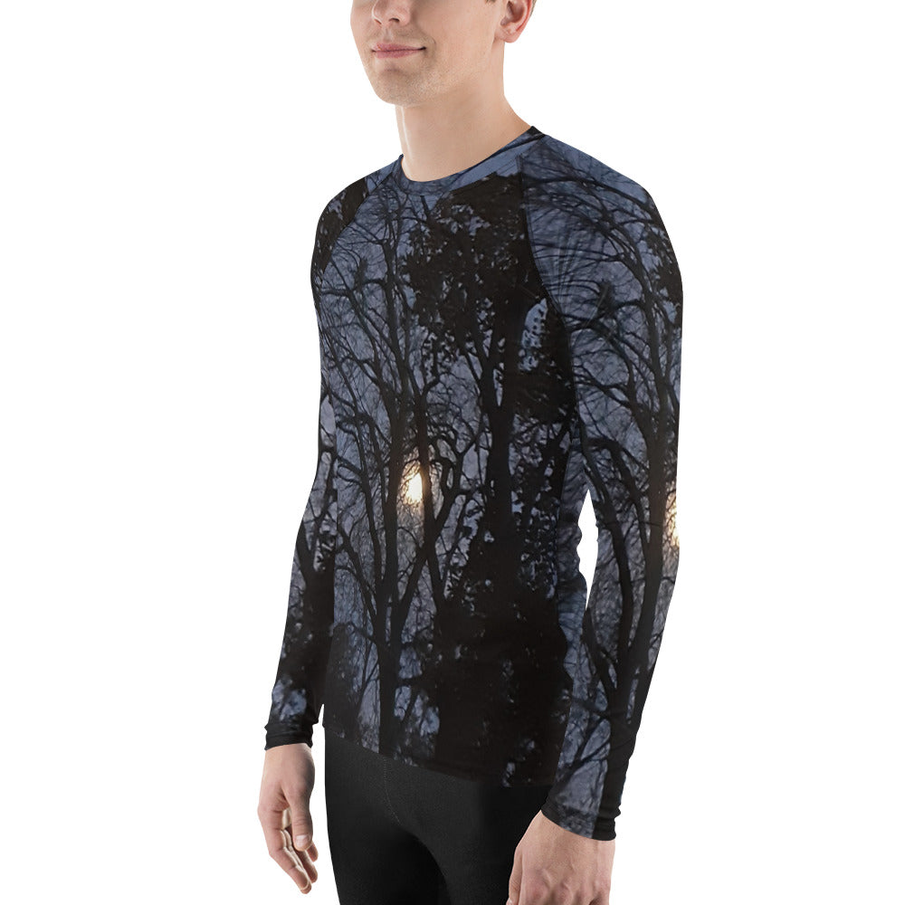 GG - Men's LS T-Shirt with Rash Guard - Trees & Moon