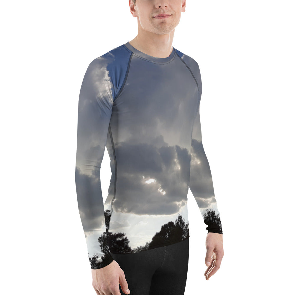 GG - Men's LS T-Shirt with Rash Guard - Trees & Clouds