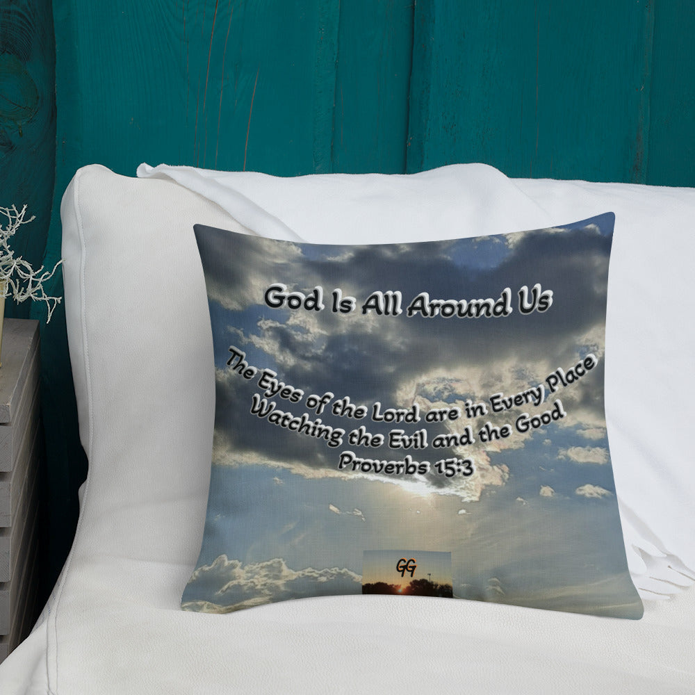 GG - Premium Pillow - Clouds & Sunshine, The Lord is Near/God is All Around Us