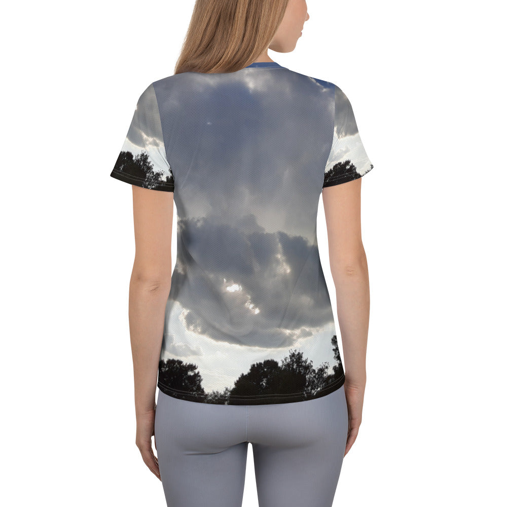 GG - Women's Athletic T-shirt - Trees & Clouds