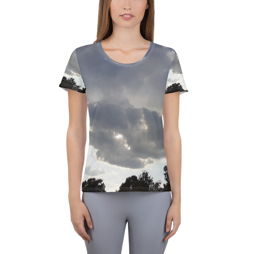 GG - Women's Athletic T-shirt - Trees & Clouds