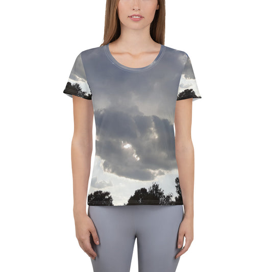 GG - Women's Athletic T-shirt - Trees & Clouds