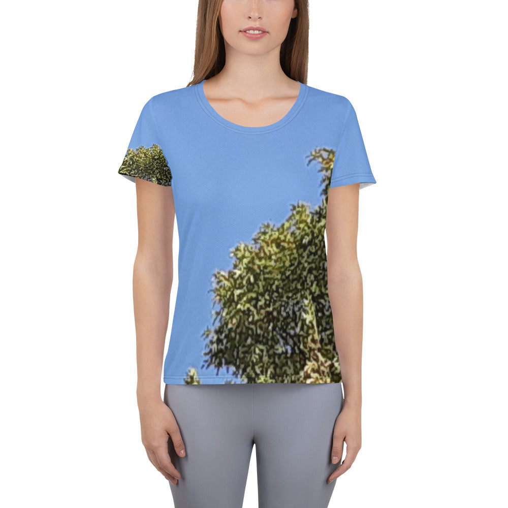 GG - Women's Athletic T-shirt - Trees & Blue Sky