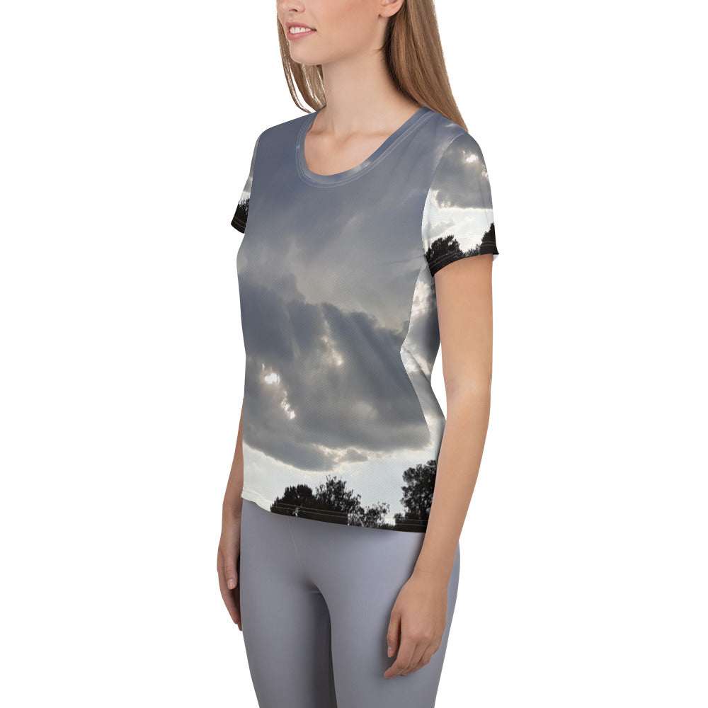 GG - Women's Athletic T-shirt - Trees & Clouds