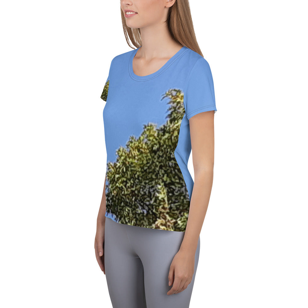 GG - Women's Athletic T-shirt - Trees & Blue Sky