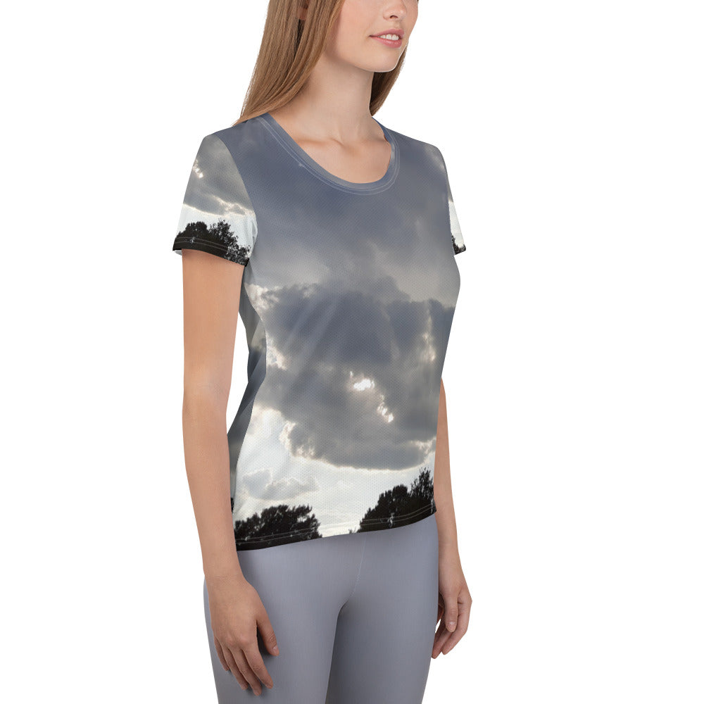 GG - Women's Athletic T-shirt - Trees & Clouds