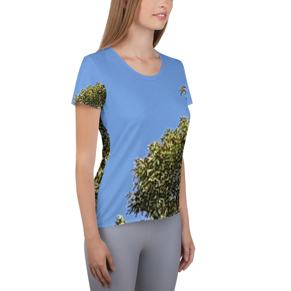 GG - Women's Athletic T-shirt - Trees & Blue Sky