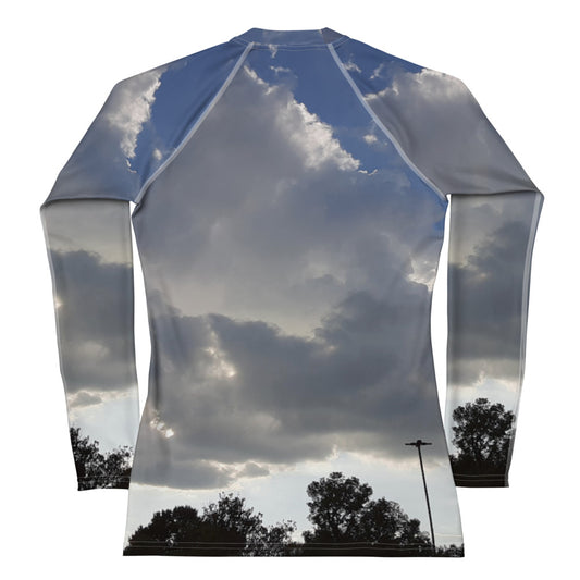 GG - Women's LS T-Shirt with Rash Guard - Trees & Clouds