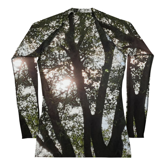 GG - Women's LS T-Shirt with Rash Guard - Trees & Sun