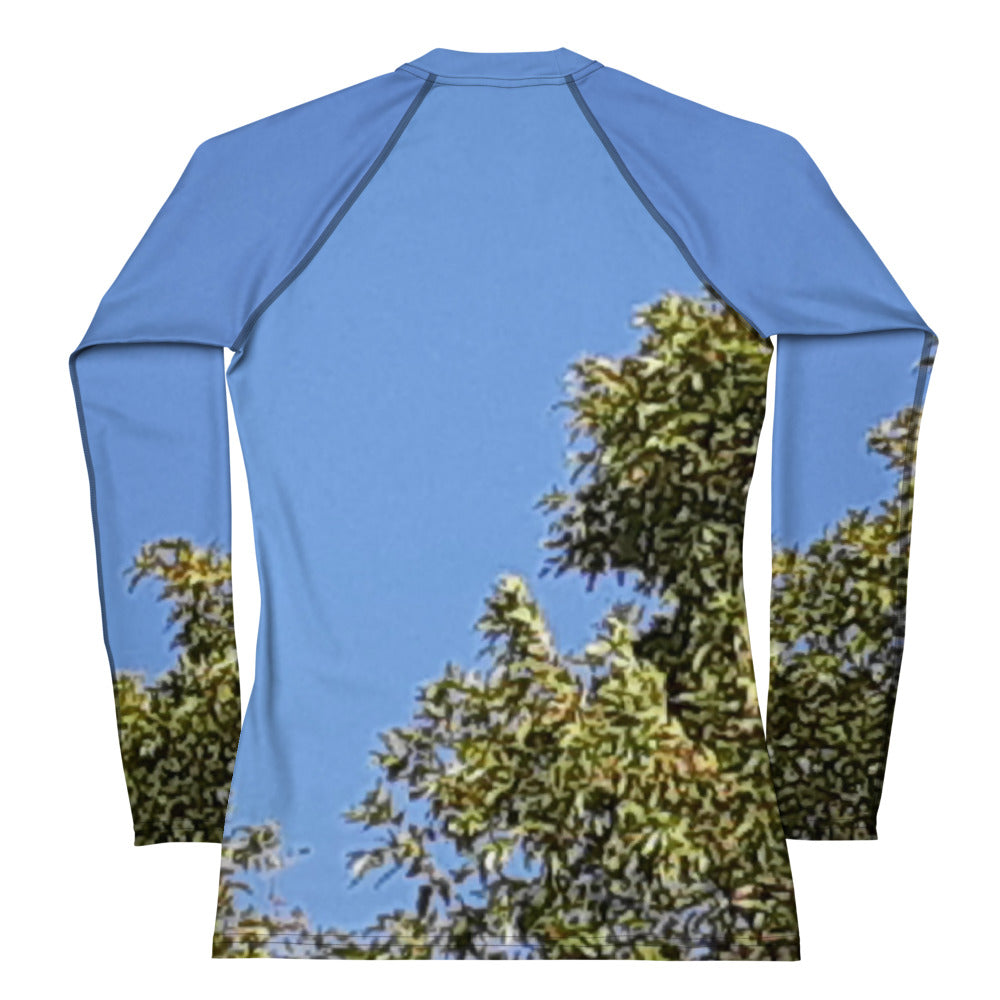 GG - Women's LS T-Shirt with Rash Guard - Trees & Blue Sky