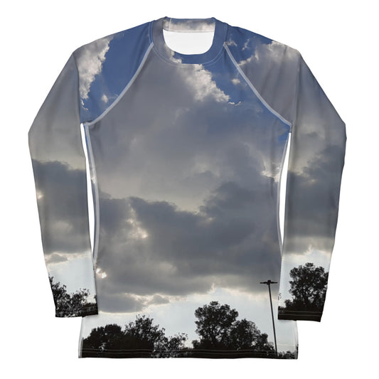 GG - Women's LS T-Shirt with Rash Guard - Trees & Clouds